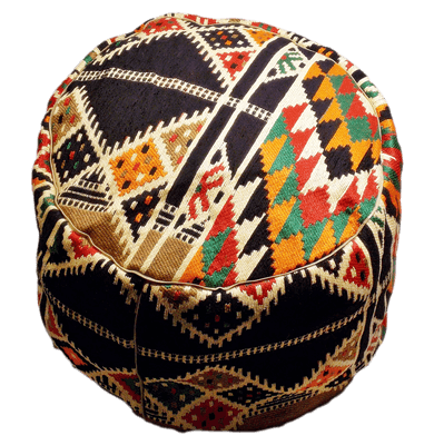 Wool Black Pouf