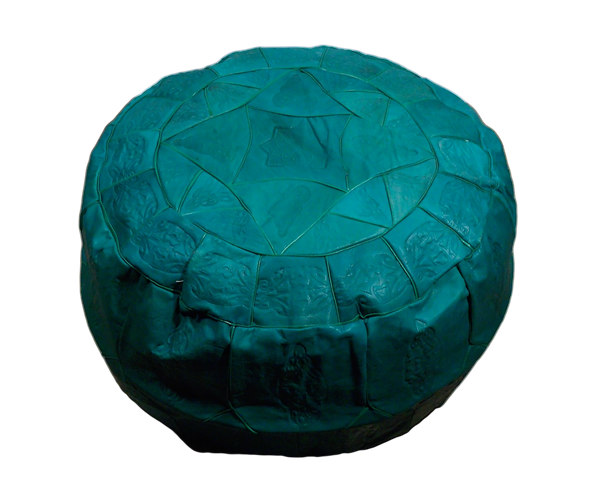 Turquoise Moroccan Pouf Ottoman Footstool