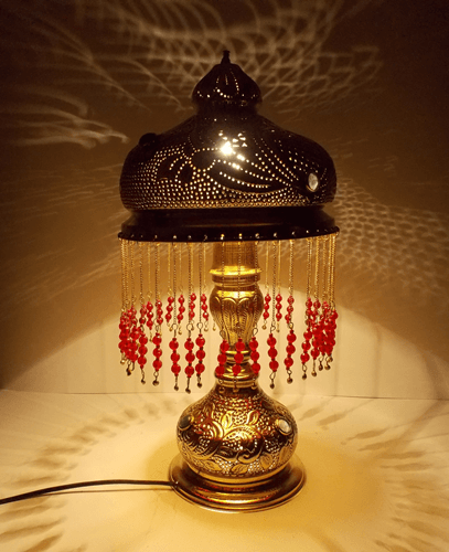 handmade Jeweled Moroccan Brass Table Lamp Shades