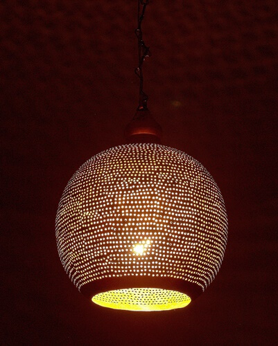 Ball Shaped Brass Moroccan Ceiling Lamp Shades