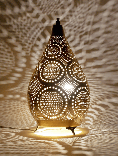 Brass Table Moroccan Cone Shaped Lamp Shades