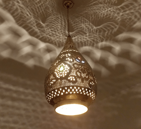 Moroccan Lantern stained glass cone shaped