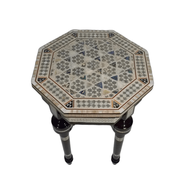 Octagonal Mother of Pearl inlaid Moroccan Coffee Side table Small