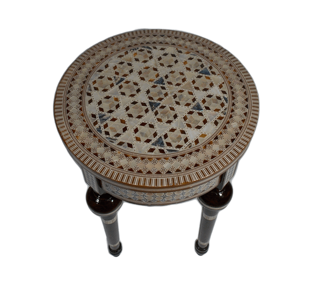 Round Mother of Pearl Moroccan coffee Side table Small