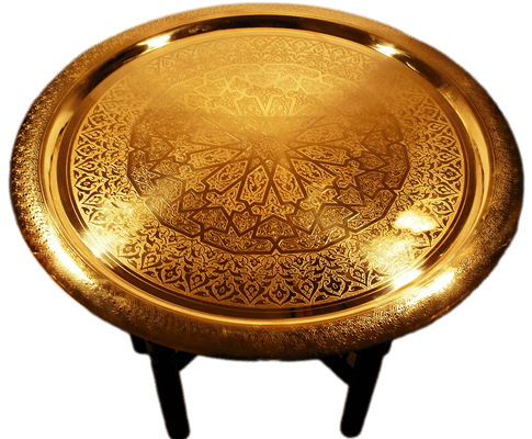 Moroccan Brass Tray Table